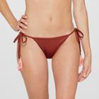 Women's Sun Coast Cheeky Beaded Tassel Bikini Bottom - Shade & Shore Red Copper Shine