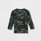 Toddler Boys' Printed Knit Long Sleeve T-shirt - Cat & Jack Camo Green