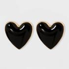 Target Sugarfix By Baublebar Enamel Heart Stud Earrings - Black, Women's