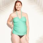 Maternity Braided Halter Tankini Top - Isabel Maternity By Ingrid & Isabel Sea Green