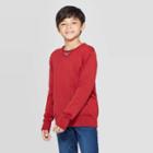 Boys' Long Sleeve Pullover Sweater - Cat & Jack Red L, Boy's,