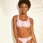 Women's Scoop Neck Bralette Bikini Top - Xhilaration Multi Stripe M,