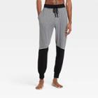 Hanes Premium Men's Colorblock Sleep Jogger Pajama Pants - Black