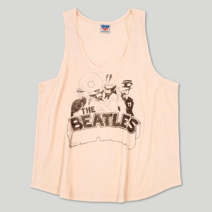 Plus Size Junk Food Women's Plus The Beatles Tank Top - Pink