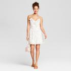 Women's Floral Print Sleeveless Lace-up Back Wrap Dress - Xhilaration Off White