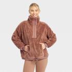 Women's Sherpa 1/2 Zip Pullover - Joylab Brown