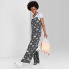 Women's Floral Print Sleeveless Square Neck Strappy Waistless Jumpsuit - Wild Fable Dark Gray