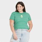 Care Bears Women's Care Bear Plus Size Short Sleeve Graphic T-shirt - Green