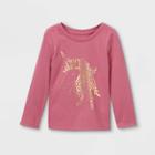 Toddler Girls' Sparkle Unicorn Long Sleeve Graphic T-shirt - Cat & Jack Mauve
