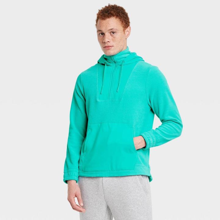 Men's Fleece Pullover Sweatshirt - All In Motion Teal