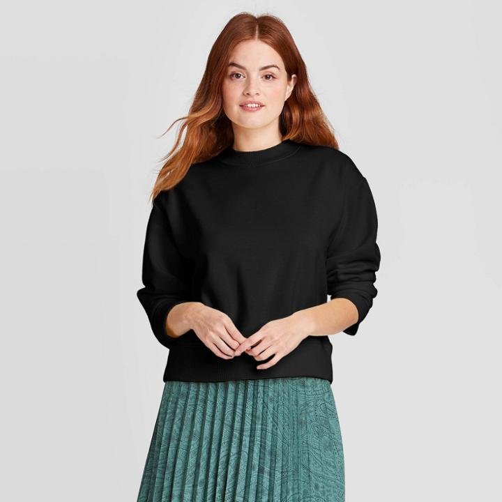 Women's Fleece Sweatshirt - A New Day Black