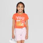 Girls' Short Sleeve You Are My Fave Printed Graphic T-shirt - Cat & Jack Orange