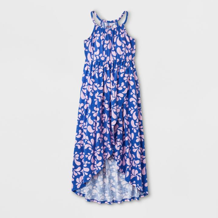 Girls' Floral Maxi Dress - Cat & Jack Blue/pink