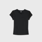 Women's Short Sleeve Fitted T-shirt - Wild Fable Black