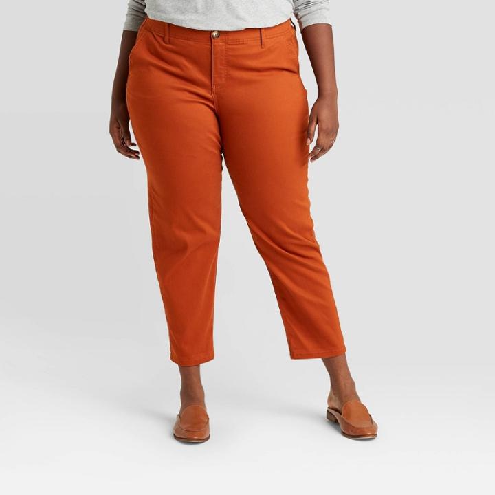 Women's Plus Size Chino Pants - Ava & Viv Brown