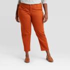Women's Plus Size Chino Pants - Ava & Viv Brown