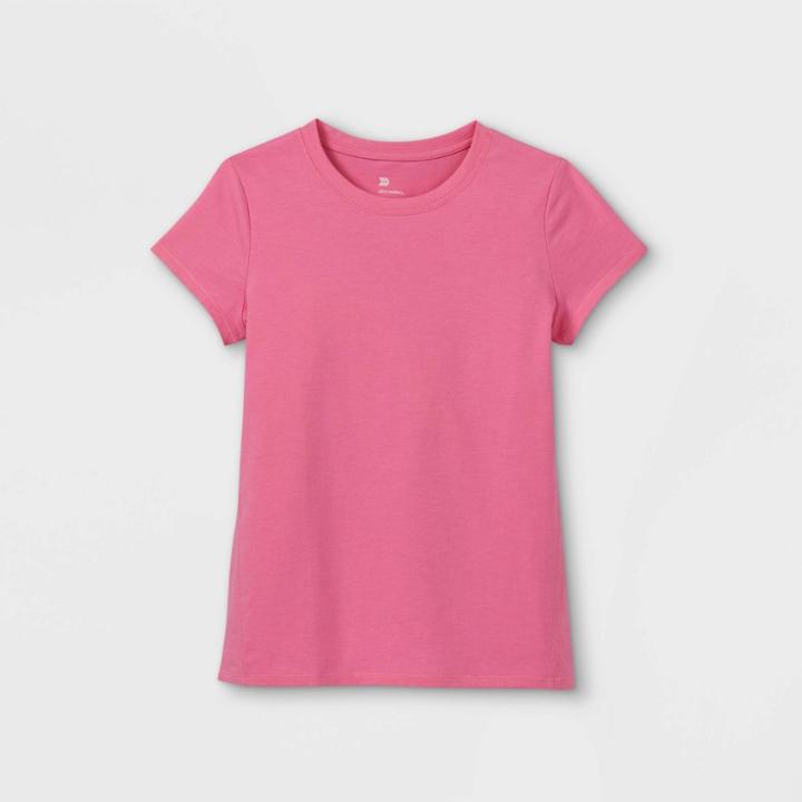 Girls' Short Sleeve T-shirt - All In Motion Pink Heather