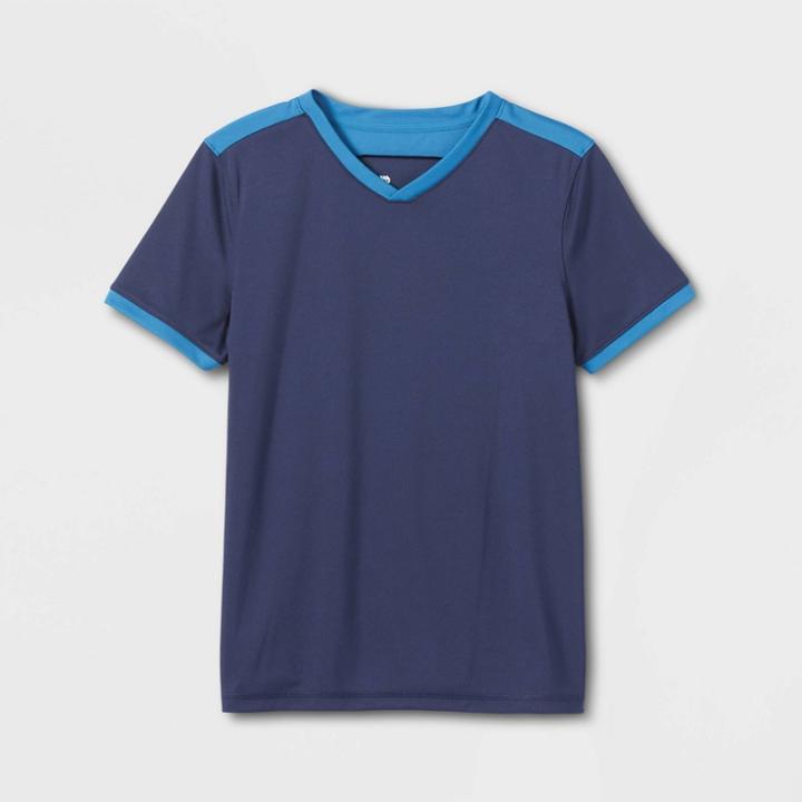 Boys' Short Sleeve Jersey T-shirt - All In Motion Navy Blue