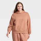 Women's Plus Size Hooded Sweatshirt - A New Day Coral Orange