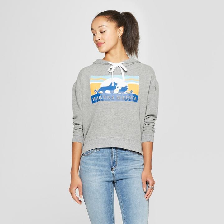 Women's Disney Hakuna Matata Hooded Graphic Sweatshirt (juniors') Heather Gray