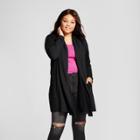 Women's Plus Size Open Layering Cardigan - Ava & Viv Black