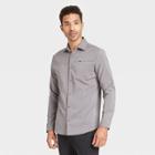 Men's Long Sleeve Button-up T-shirt - All In Motion Dark Gray