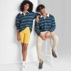 Long Sleeve Oversized Rugby Polo T-shirt - Wild Fable Navy Striped M, Blue