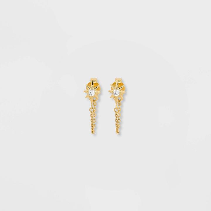 Sugarfix By Baublebar 14k Gold Plated Celestial Chain Stud Earrings - Gold