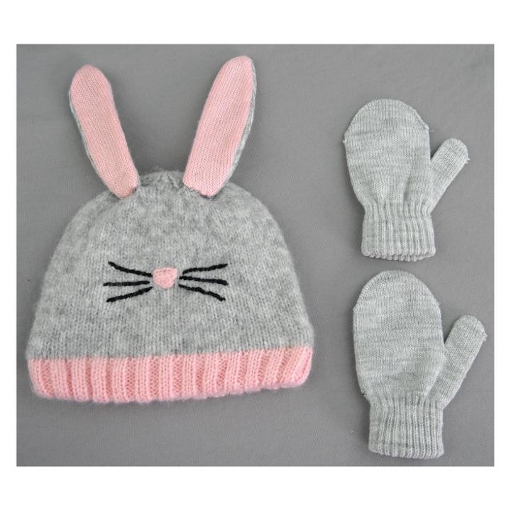 Toddler Girls' Knit Bunny Hat And Mitten Set - Cat & Jack Pink