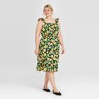 Women's Plus Size Floral Print Sleeveless Dress - Who What Wear Green 1x, Women's, Size: