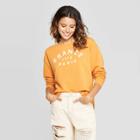 Women's Long Sleeve France Time Fleece Sweatshirt - Fifth Sun (juniors') - Mustard