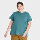 Women's Plus Size Short Sleeve Casual T-shirt - A New Day Burgundy