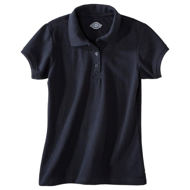 Dickies Girls' Pique Uniform Polo Shirt - Dark Navy Xl, Girl's, Dark Blue