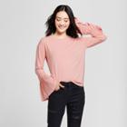 Women's Ruffle Volume Long Sleeve T-shirt - Grayson Threads (juniors') Pink