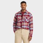 Houston White Adult Long Sleeve Button-down Shirt - Garnet Red Plaid Xxs/xs