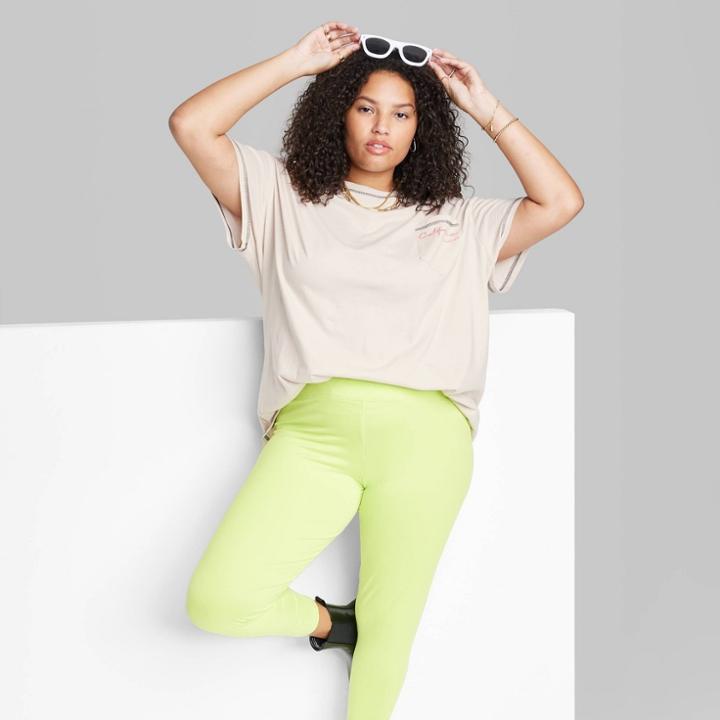 Women's Plus Size Ascot + Hart California Short Sleeve Graphic Pocket T-shirt - Cream