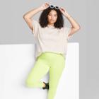 Women's Plus Size Ascot + Hart California Short Sleeve Graphic Pocket T-shirt - Cream
