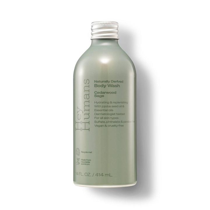Hey Humans Cedarwood Sage Moisturizing Men's Body Wash With Vegan + Natural Ingredients, Jojoba Oil
