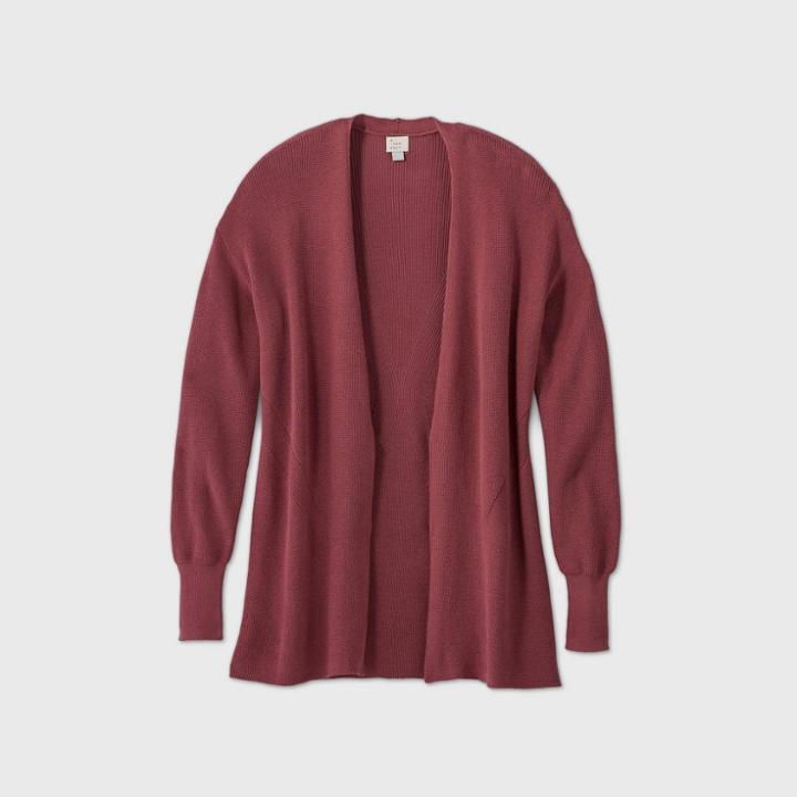 Women's Essential Open-front Cardigan - A New Day Purple