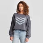 Grayson Threads Women's Simple Cropped Graphic Sweatshirt - Dark Gray
