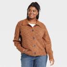 Women's Plus Size Button-front Cardigan - Universal Thread Dark Red