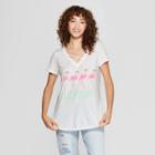 Petitewomen's Short Sleeve Florida Flamingo Graphic T-shirt - Awake White