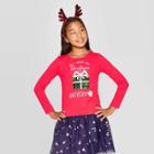 Girls' Nickelodeon Jojo Siwa Christmas Holiday T-shirt - Red