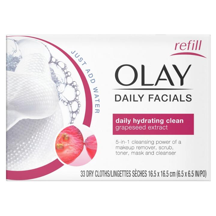 Target Olay Daily Hydrating Cleansing Cloth With Grapeseed Extract Makeup Remover Facial Cleanser