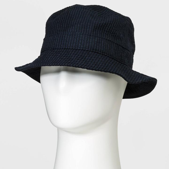 Tonal Blend Seersucker Bucket Hat - Goodfellow & Co Navy Blue