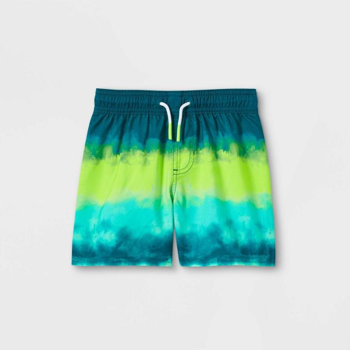 Toddler Boys' Adaptive Tie-dye Swim Trunks - Cat & Jack Green