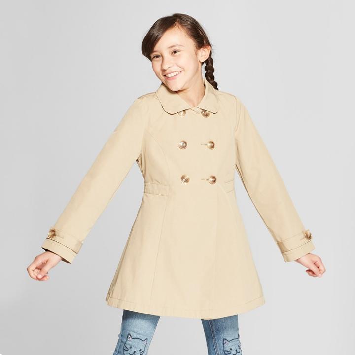 Girls' Trench Coat - Cat & Jack Khaki