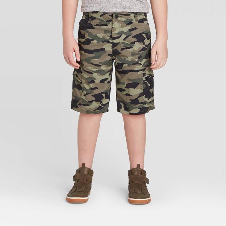 Wrangler Boys' Outdoor Cargo Shorts - Olive 4, Boy's, Green