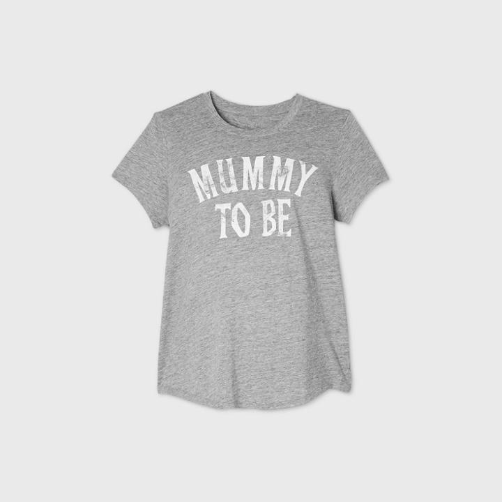 Maternity Short Sleeve Scoop Neck Mummy To Be Graphic T-shirt - Isabel Maternity By Ingrid & Isabel Gray