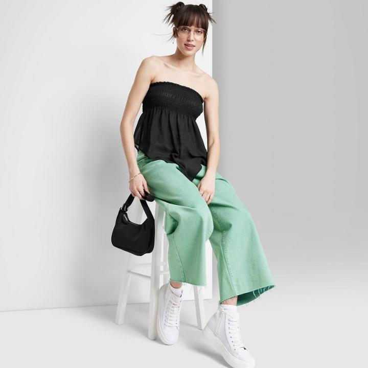 Women's Scarf Tube Top - Wild Fable Black
